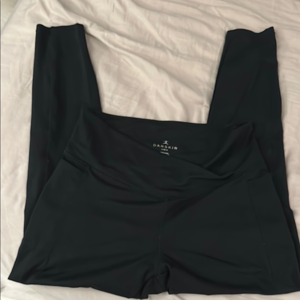 Danskin Classic Black Cross Front Active Leggings